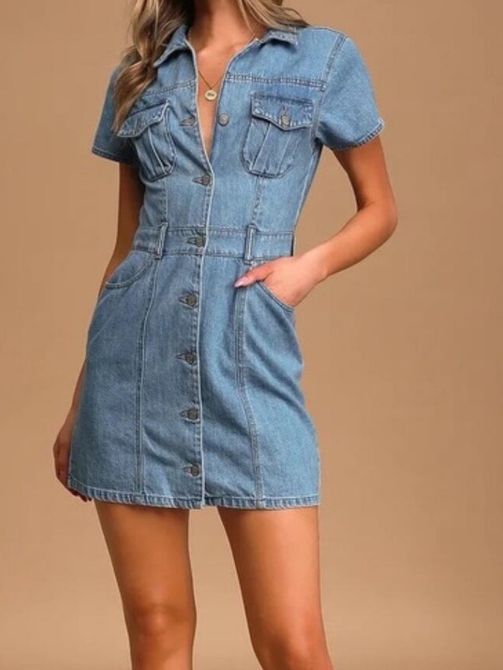 Boyish denim mini dress